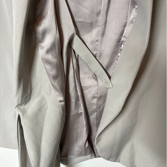 Club L London Gray Wrap Tie Detail Relaxed Blazer Gray Size 2 Celeb Style - Picture 12 of 16